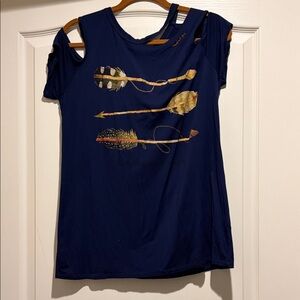 Navy Arrow Print Women's Short Sleeve Tee